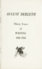 August Derleth: Thirty Years of Writing, 1926-1956